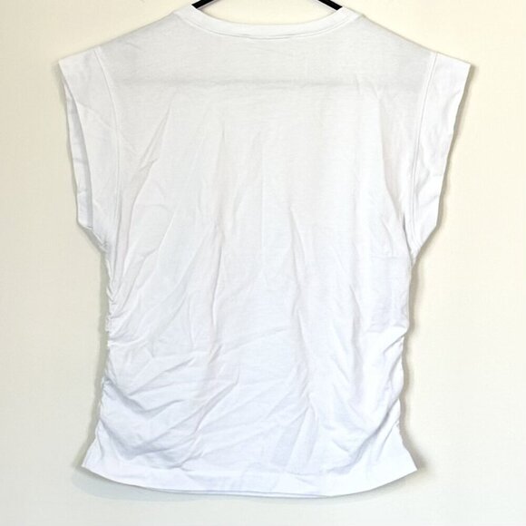 NEW Madewell Sutro Ruched Muscle Casual Luxe Jersey Tank in White - Size: Small - Picture 9 of 12